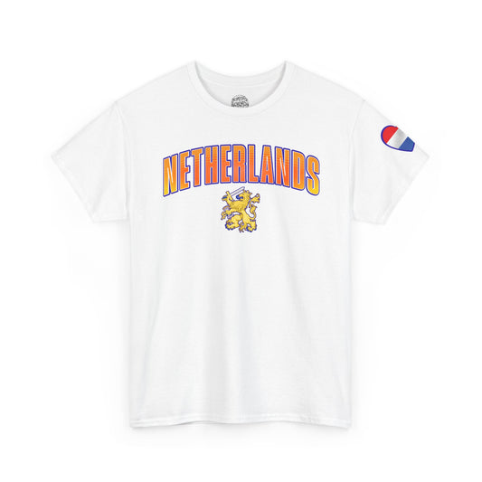Netherlands Lion T-Shirt — Retro Orange Collegiate Tee