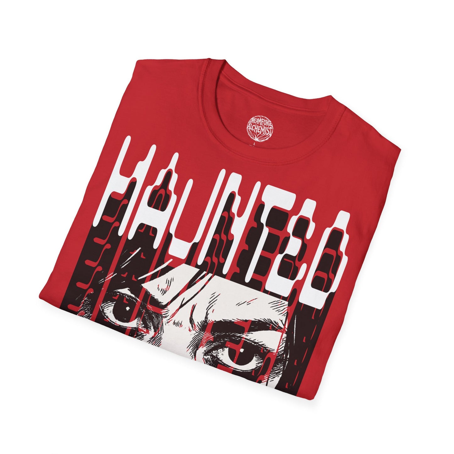 Graphic Tee — Monochrome Distressed Face Cityscape T-Shirt