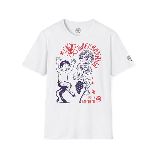 Bacchanal Brew Grape T-Shirt | Hand-Drawn Wine Graphic Tee | Folk Art Apparel