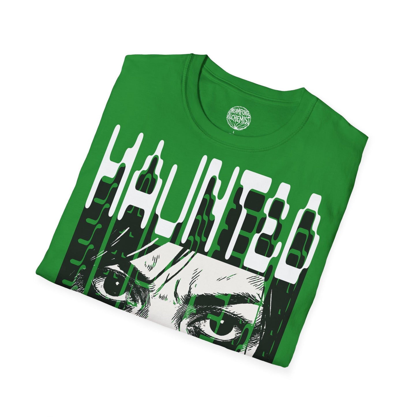 Graphic Tee — Monochrome Distressed Face Cityscape T-Shirt