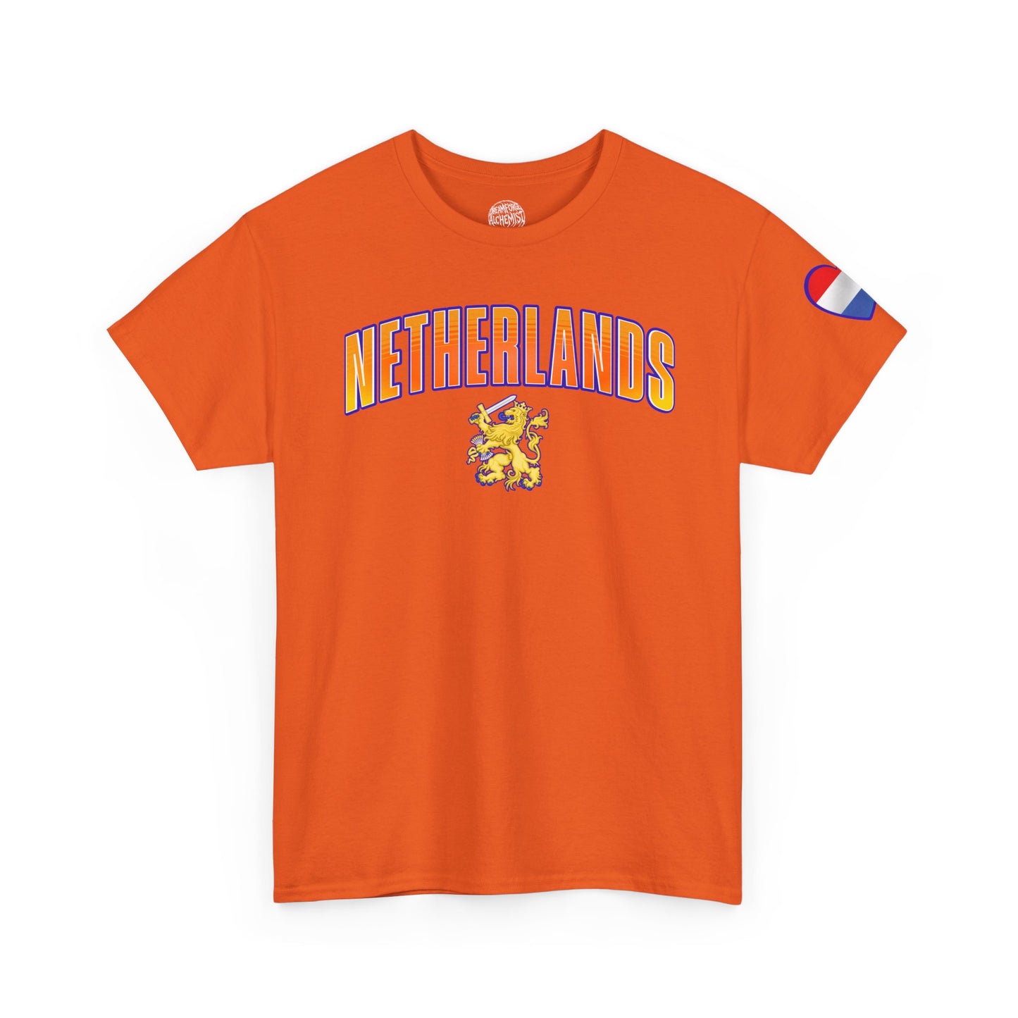 Netherlands Lion T-Shirt — Retro Orange Collegiate Tee