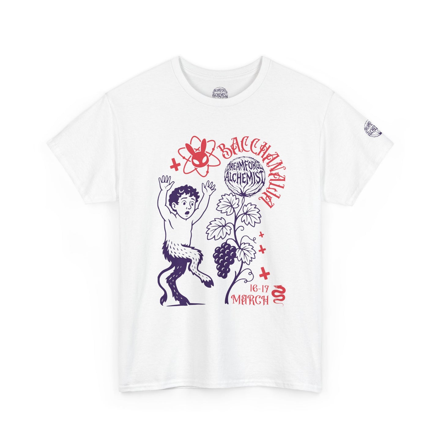 Vintage Grape Harvest Tee — 'Bacchus' Dancing Wine Graphic T-Shirt